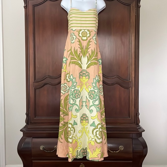 Anthropologie LA MAISE Lucia Linen Blend Maxi Dress Size S Boho Resort NWT - Picture 4 of 14